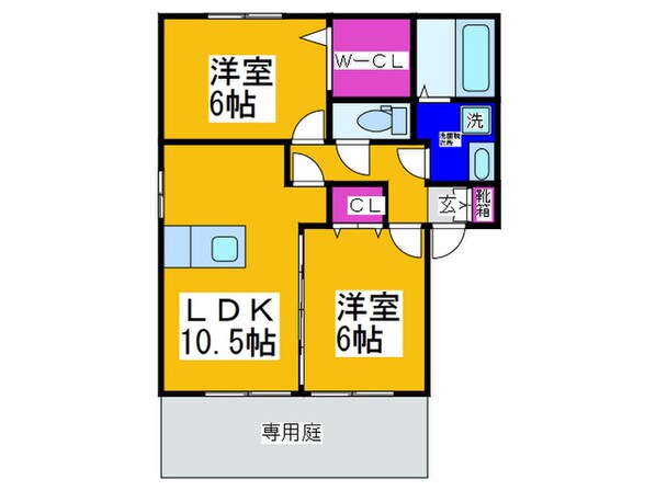 ヴァン・ヴェ－ル北棟の物件間取画像